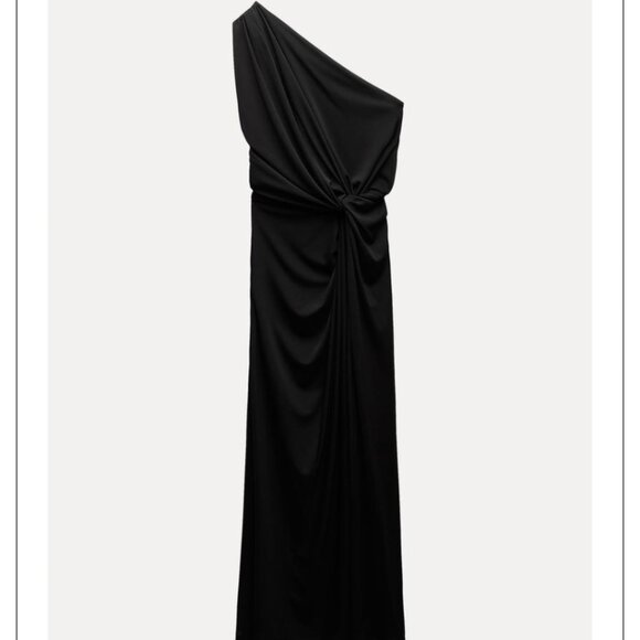 ZARA DRAPED ASYMMETRIC DRESS ZW COLLECTION SZ M NWT - Picture 9 of 9